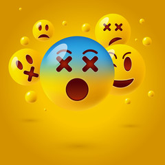 Naklejka premium Emoticon. Vector style smile face icons