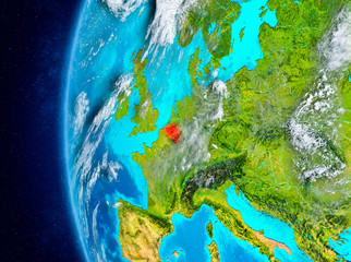Fototapeta na wymiar Belgium on Earth from space