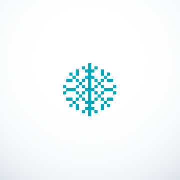 Vector pixel snowflake icon