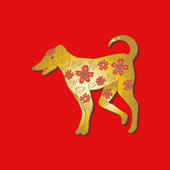 Decorative style of dog.