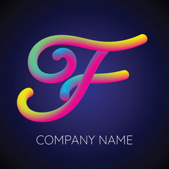 F Letter Logo Icon Blending color