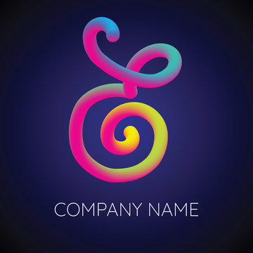 E Letter Logo Icon Blending color