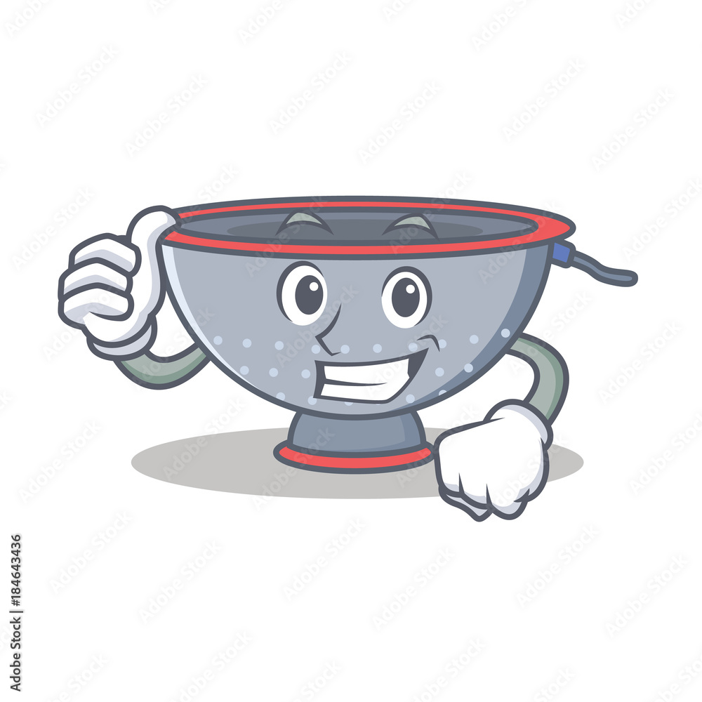 Poster Thumbs up colander utensil character cartoon