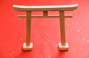 a gateway at the entrance to japanese shrine