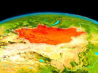 Mongolia in red