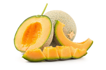 Cantaloupe melon isolated on a white background