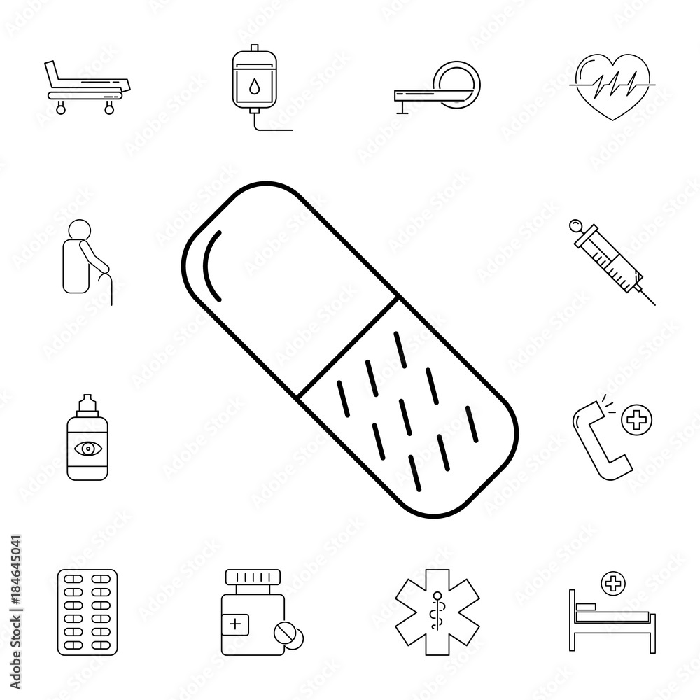 Poster patch line icon. set of medecine tools icons. web icons premium quality graphic design. signs, outli