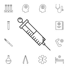 Syringe line icon. Set of medecine tools icons. Web Icons Premium quality graphic design. Signs, outline symbols collection, simple icons for websites, web design, mobile app