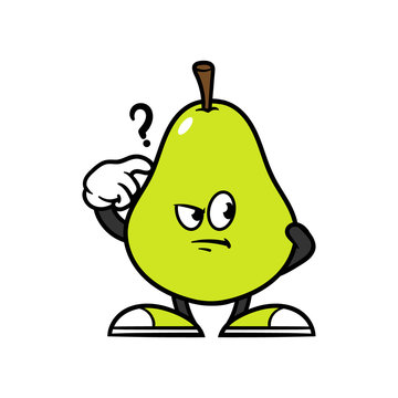 Cartoon Confused Pear Character
