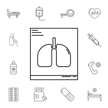 Lungs X-Ray line icon. Set of medecine tools icons. Web Icons Premium quality graphic design. Signs, outline symbols collection, simple icons for websites, web design, mobile app