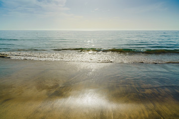 Spacious beach Los Pocillos. Lanzarote. Canary Islands. Spain