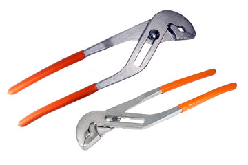 Adjustable pipe wrench isolated.