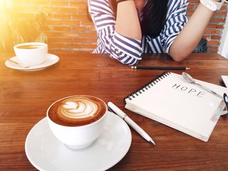 Coffee cup hot in the morning life