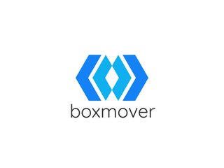 Obraz premium logistic delivery courier service logo. money finance or internet thinks concept design. abstract transport box arrow symbol.