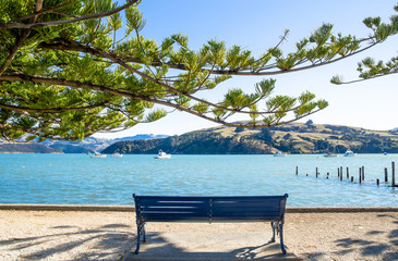 Fototapeta na wymiar A beautiful view of Akaroa which is located at the south island of New Zealand. 