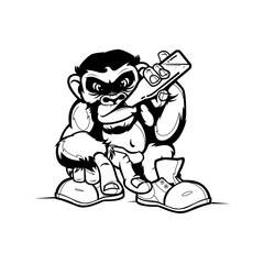 grinking cartoon monkey