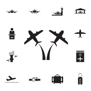 Flying up airplane icon. Set of airport element icons. Premium quality aviation graphic design collection icons for websites, web design, mobile app