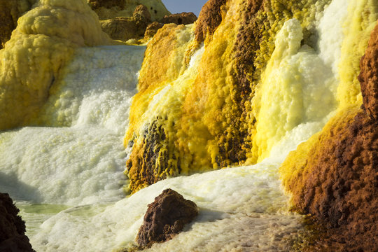Dalol, Danakil Depression. Volcanic hot spring in Ethiopia
