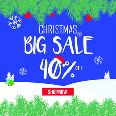 Christmas Sale Vector Template