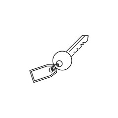 key with a key ring line Icon. Travel line icon. Element of rest icon. Premium quality graphic design. Signs, outline symbols collection icon for websites, web design, mobile app