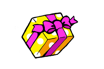 ギフトボックス　Surprise Pop!（yellow）on white background