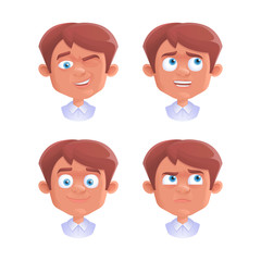 Set of boy emotion. Vector illustration, eps 10.