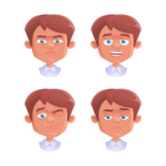 Set of boy emotion. Vector illustration, eps 10.