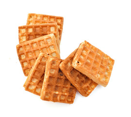 Waffle on white background