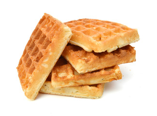 Waffle on white background
