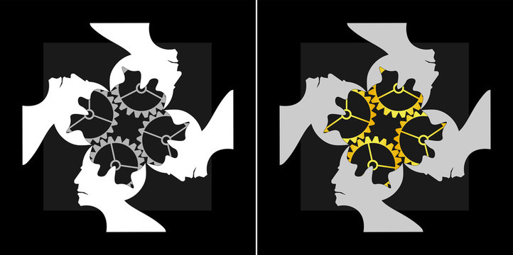abstract image of collective intelligence team work logo