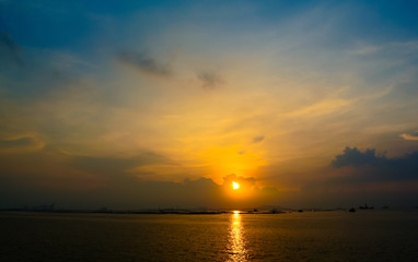 Nice sunset shine at sea