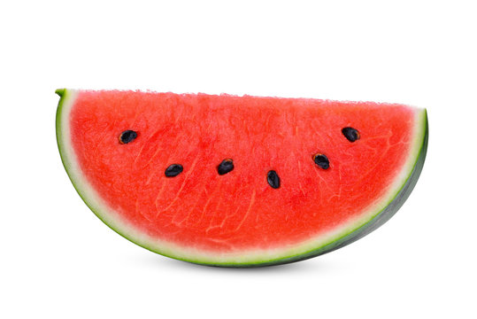 sliced red watermelon isolated on white background