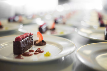 Desserts prepared to serve