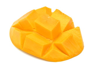 Slice mango on white background