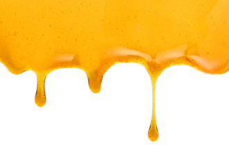 Syrup drop on white background