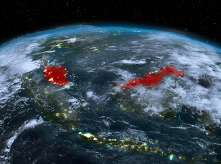 Malaysia from space at night