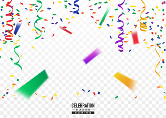 Coloful confetti background in celebration concept.