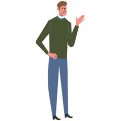 男性　仕草　イラスト