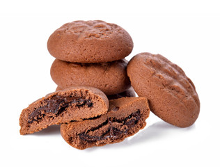 Fototapeta na wymiar cookies isolated on white background. Sweet biscuits.