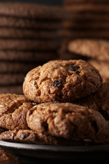 Oat cookies close-up