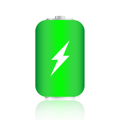Illustration transparent charged batteries. Vector element for your creativity