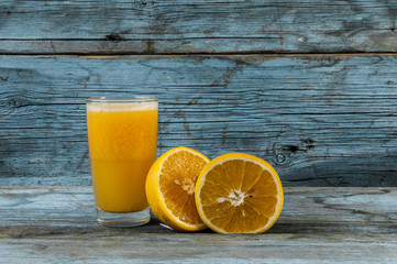 Orange juice on table close-up