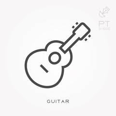 Line icon guitar