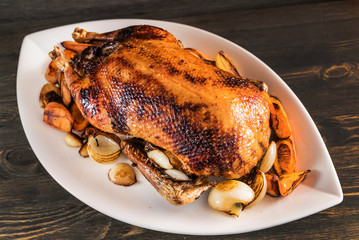 roasted duck with vegetables