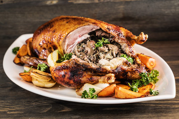 roasted duck with vegetables