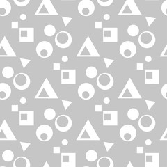 Gray and white geometric ornament. Seamless pattern - 184657023