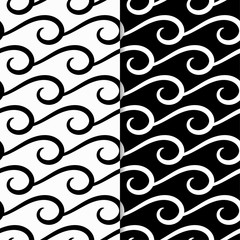Abstract backgrounds. Black and white seamless patterns