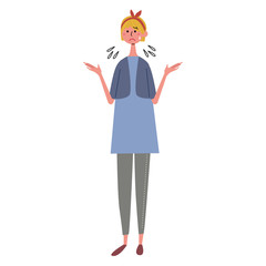 若い　女性　イラスト