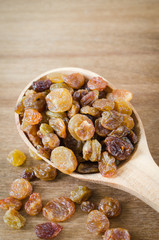 Dried Organic Raisins. Rustic style.