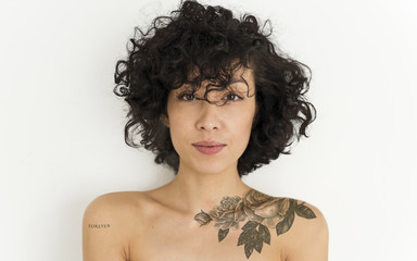 Portrait of a tattoed woman